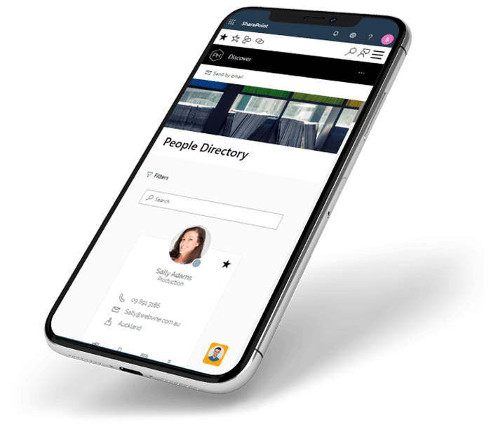 Example of Injio Staff Directory features